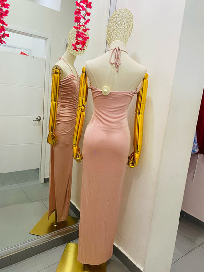 Vestido Corrugado Rosa