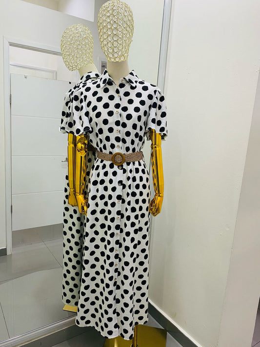Vestido Boleado Con  Cinto