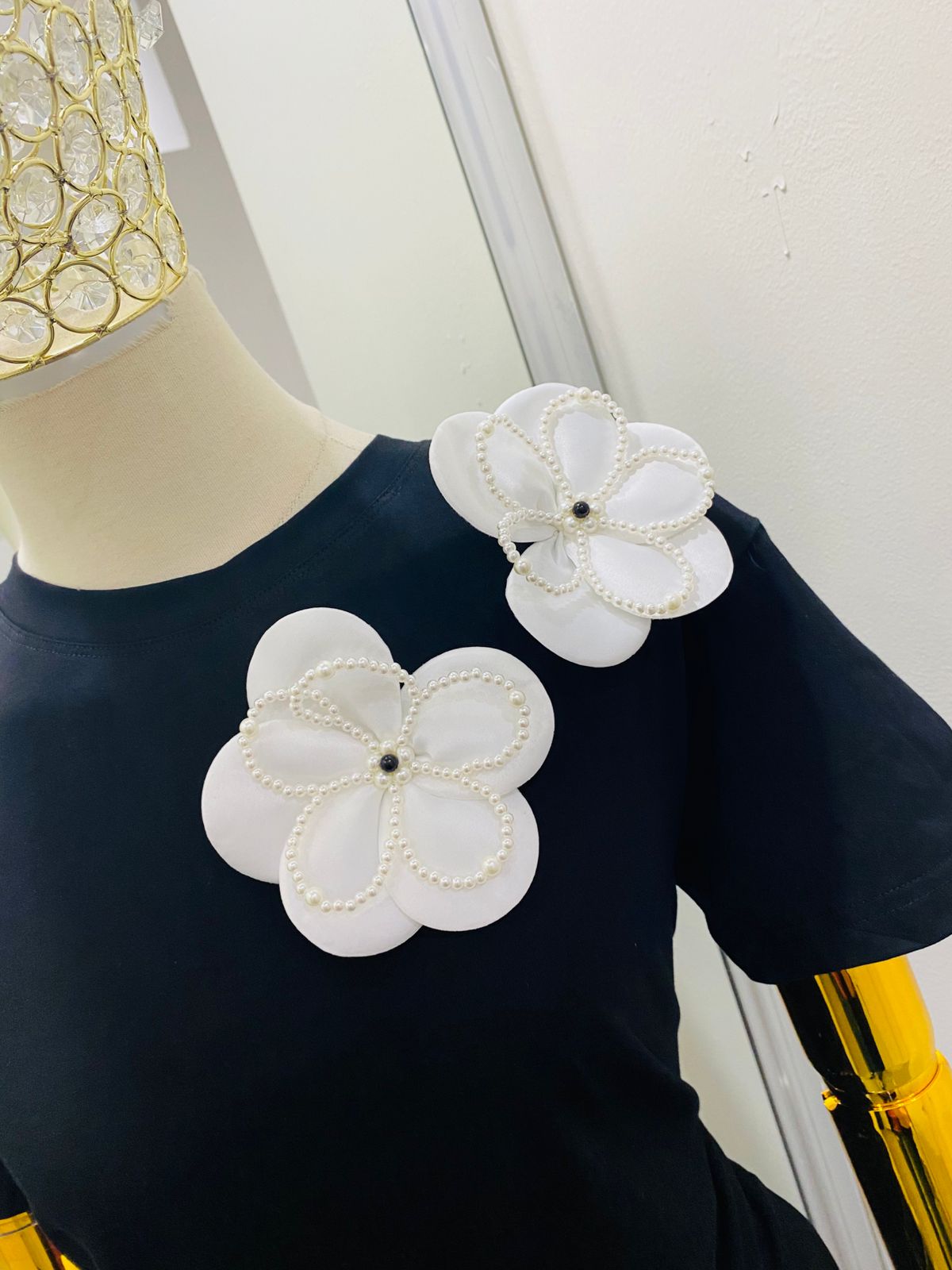 Camiseta Flor perlas