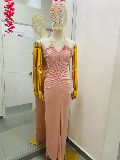 Vestido Corrugado Rosa