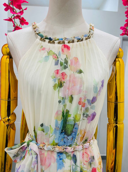 Vestido plizado Flores
