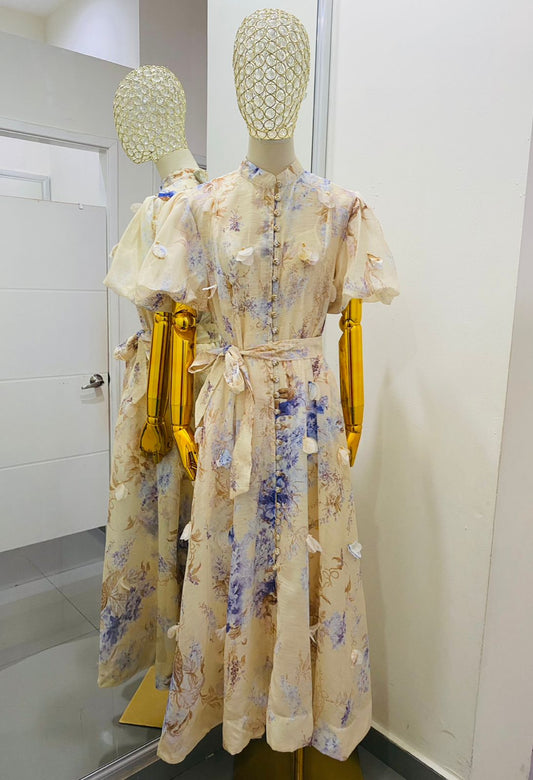 Vestido Midi Flores 3D