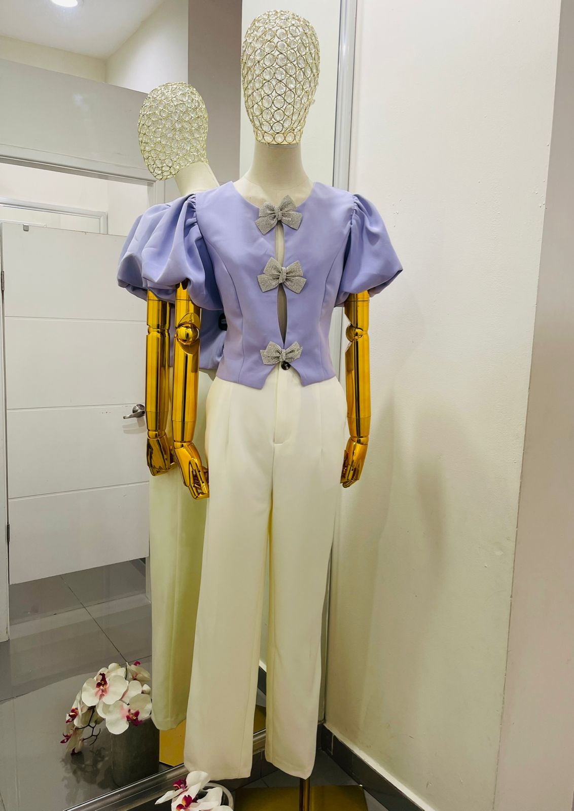 Blusa Moños Cristales